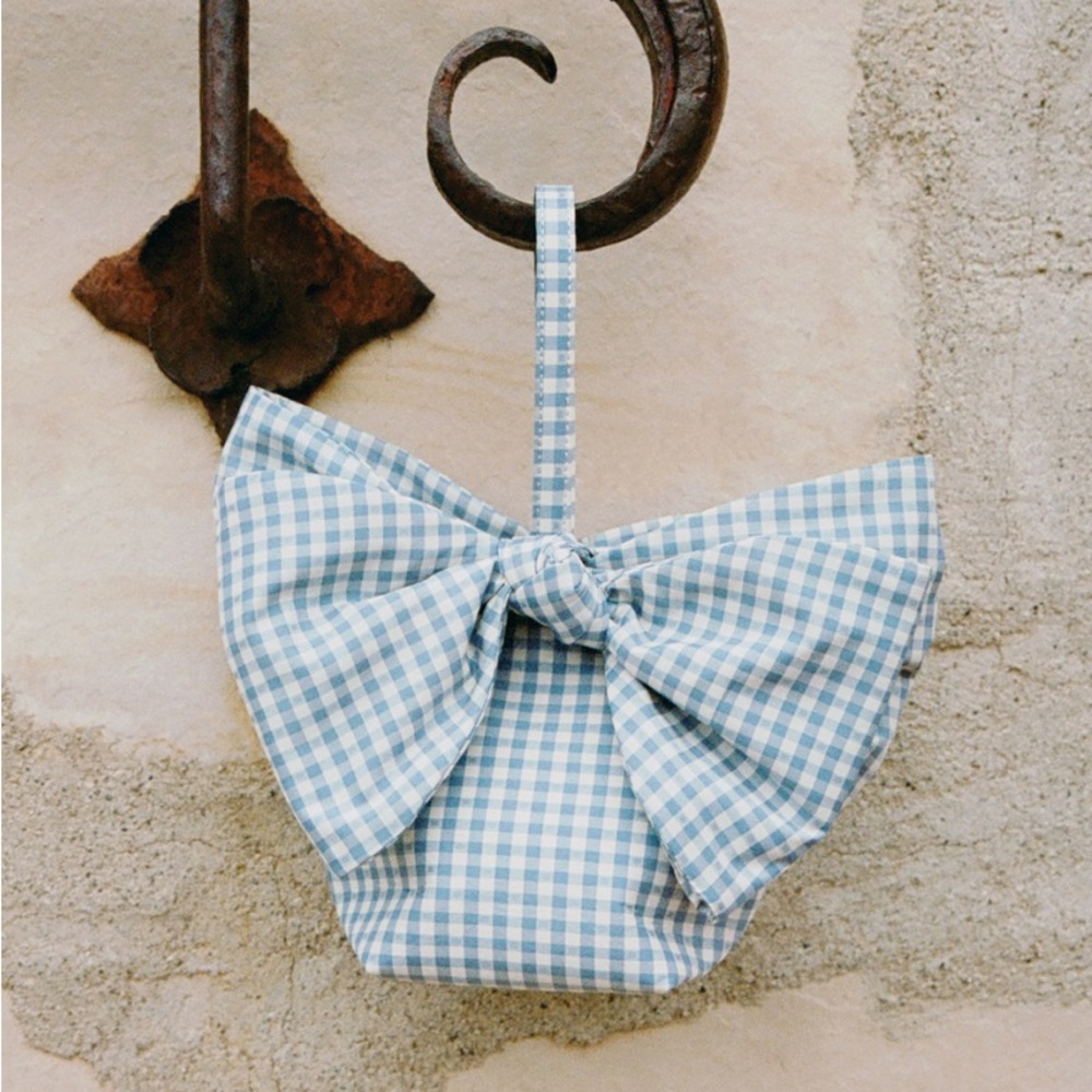Loeffler Randall Ruby Bow Gingham Top Handle Bag NWT